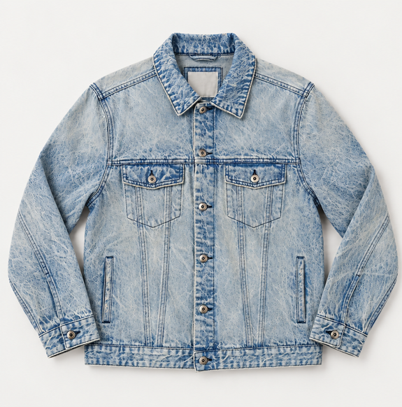 Women's Denim Studded Crop Jacket